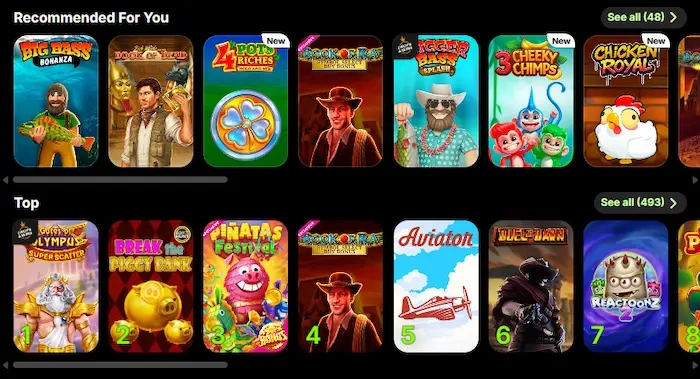Games Available at Spinit Casino Online
