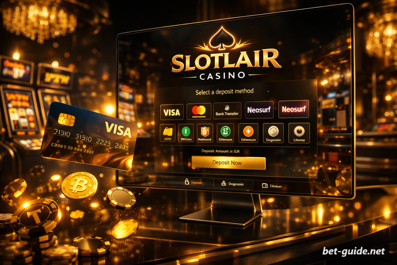 💳 SLOTLAIR Paiements : un mélange de solutions classiques et de crypto