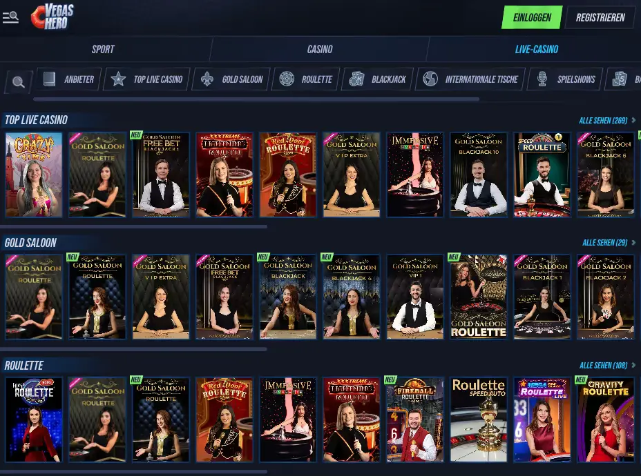 🎥 Live casino vegashero