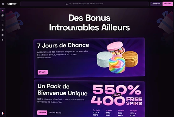 LUSSURIO Bonus : Ce que le Package de Bienvenue Délivre Vraiment